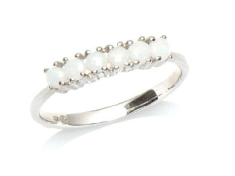 Anillo Opalo blanco